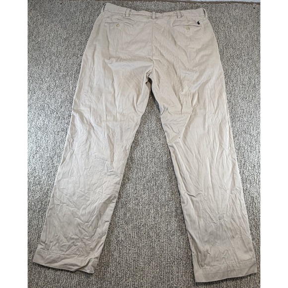 Vtg Polo Ralph Lauren Ethan Pants Mens 40*x32 Beige Khaki Flat Chino Classic - Picture 4 of 8